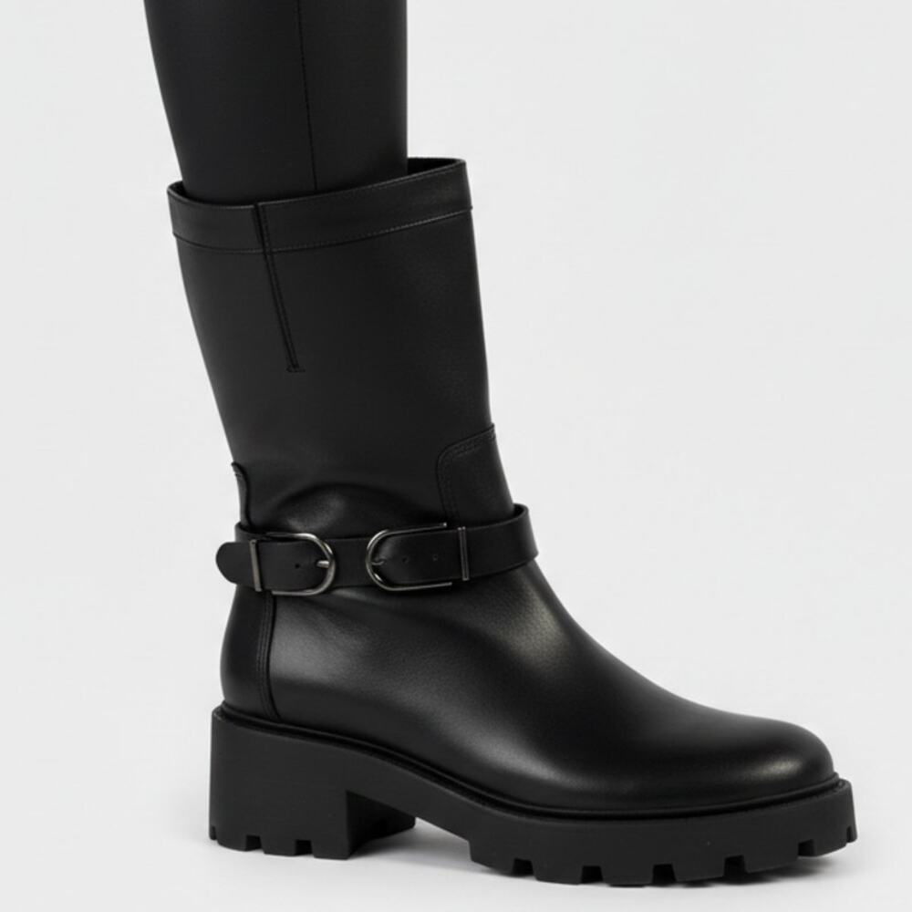 Franco Sarto Elle Lug Boot in Black Size 9.5 NEW